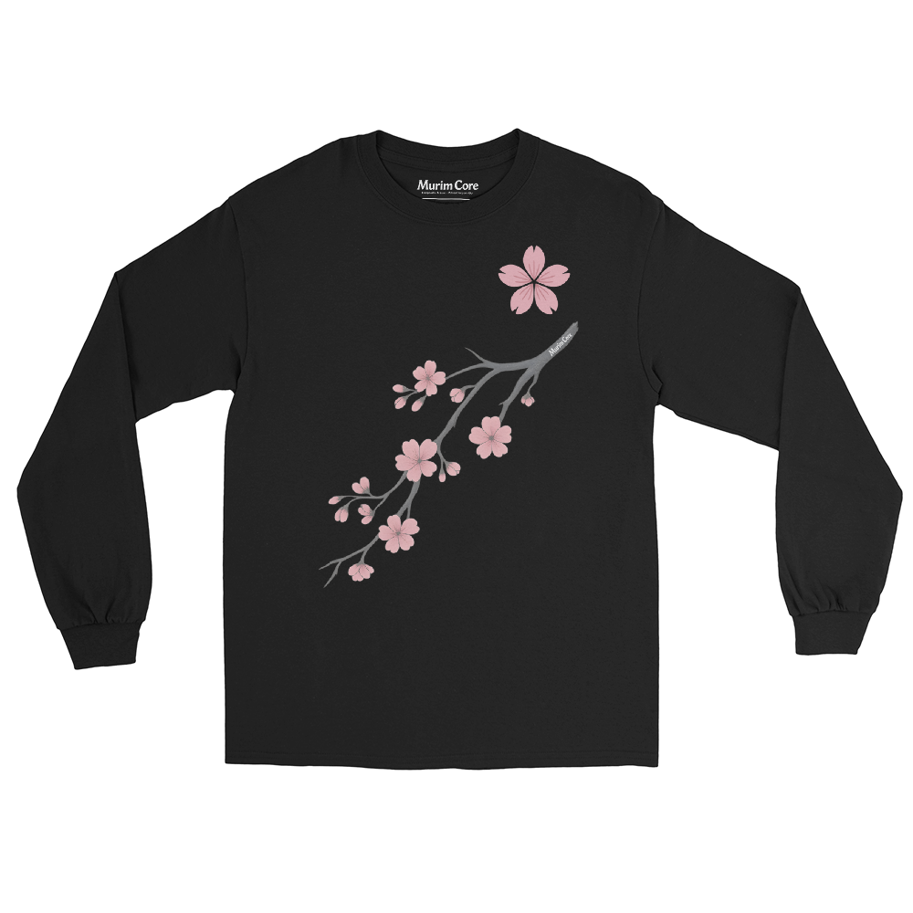 Mont Hua - Long Sleeve - Cherry Blossom - Noir - Murim Core